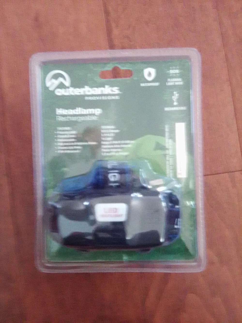 Outerbanks Rechargeable Blue Headlamp - 300 Lumens
